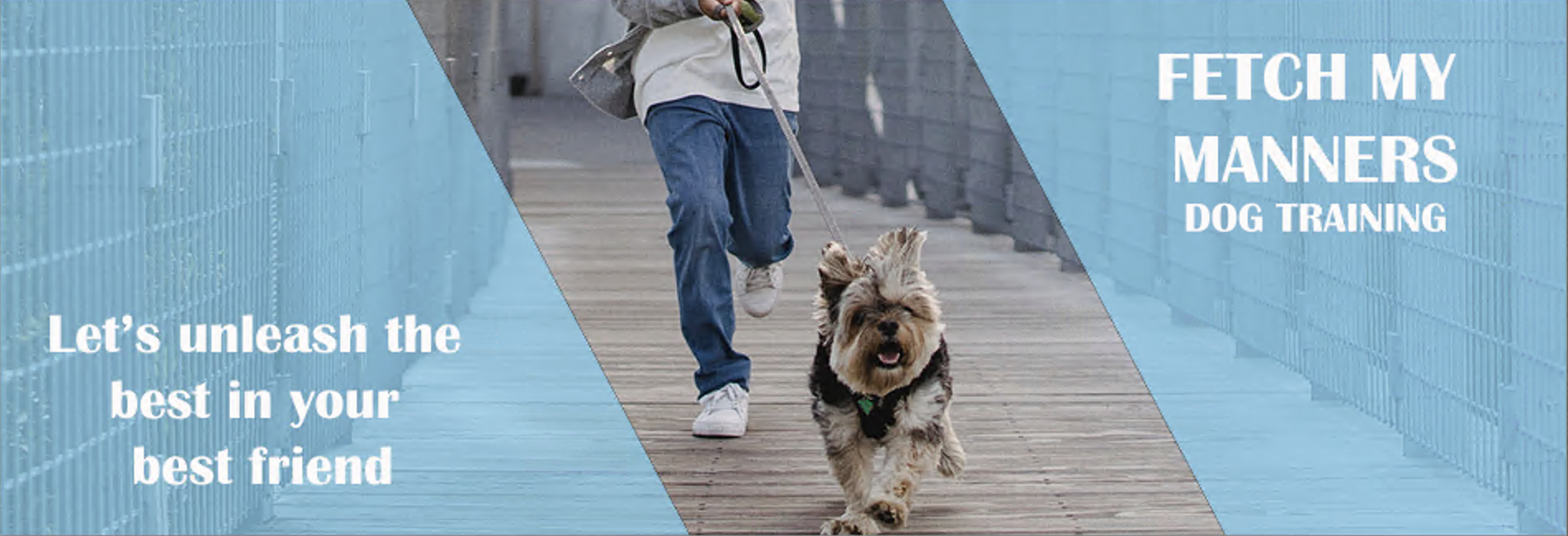 Lead banner happy family dog running with child
